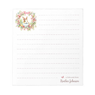 Watercolor Pasen Konijn Gepersonaliseerd Notitieblok