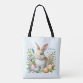 Watercolor Pasen Konijn Gepersonaliseerd Tote Bag (Achterkant)