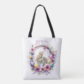 Watercolor Pasen Konijn Gepersonaliseerd Tote Bag (Achterkant)