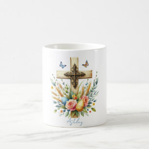 Watercolor Pasen Kruis Gepersonaliseerd Koffiemok