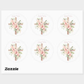 Watercolor Pasen Kruis Gepersonaliseerd Ronde Sticker (Vel)