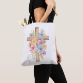 Watercolor Pasen Kruis Gepersonaliseerd Tote Bag (Dichtbij)