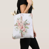 Watercolor Pasen Kruis Gepersonaliseerd Tote Bag (Dichtbij)