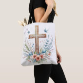 Watercolor Pasen Kruis Gepersonaliseerd Tote Bag (Dichtbij)