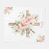 Watercolor Pasen Kruis Persoonlijk Fleece Deken (Voorkant (Horizontaal))