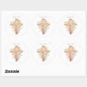 Watercolor Pasen Kruis Persoonlijk Ronde Sticker (Vel)