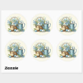 Watercolor Pasen Kuiken Persoonlijk Ronde Sticker (Vel)