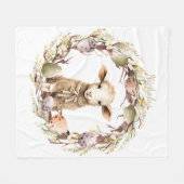 Watercolor Pasen Lam Met Naam Fleece Deken (Voorkant (Horizontaal))