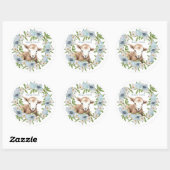 Watercolor Pasen Lam Met Naam Ronde Sticker (Vel)