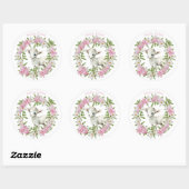 Watercolor Pasen Lam Met Naam Ronde Sticker (Vel)