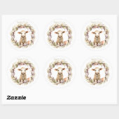 Watercolor Pasen Lam Met Naam Ronde Sticker (Vel)