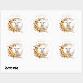 Watercolor Pasen Lam Met Naam Ronde Sticker (Vel)