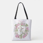 Watercolor Pasen Lam Met Naam Tote Bag (Achterkant)