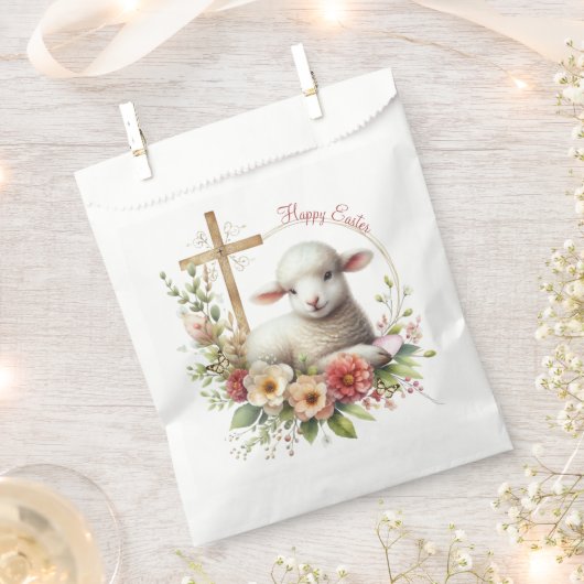 Watercolor Pasen Lam Personalized Bedankzakje (Geknipt)