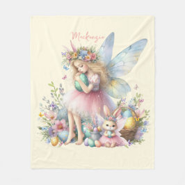 Watercolor Pasen Lente Fee Fleece Deken