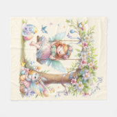 Watercolor Pasen Lente Fee Fleece Deken (Voorkant (Horizontaal))
