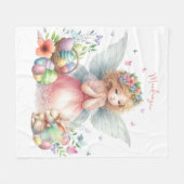 Watercolor Pasen Lente Fee Fleece Deken (Voorkant (Horizontaal))