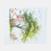 Watercolor Pasen Lente Fee Fleece Deken (Voorkant (Horizontaal))