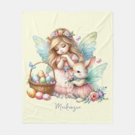 Watercolor Pasen Lente Fee Fleece Deken