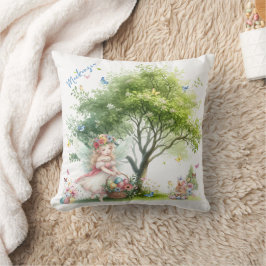 Watercolor Pasen Lente Fee Kussen