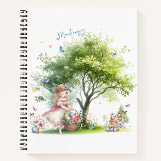 Watercolor Pasen Lente Fee Notitieboek (Voorkant)