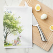 Watercolor Pasen Lente Fee Theedoek (Quarter Fold)