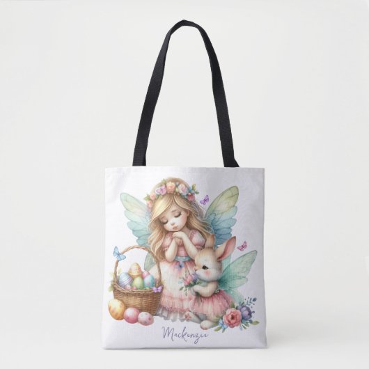 Watercolor Pasen Lente Fee Tote Bag (Voorkant)