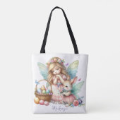 Watercolor Pasen Lente Fee Tote Bag (Achterkant)
