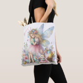 Watercolor Pasen Lente Fee Tote Bag (Dichtbij)