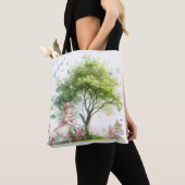 Watercolor Pasen Lente Fee Tote Bag (Dichtbij)