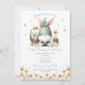 Watercolor Pasen Lieve Kabouter Feestviering Kaart (Voorkant)