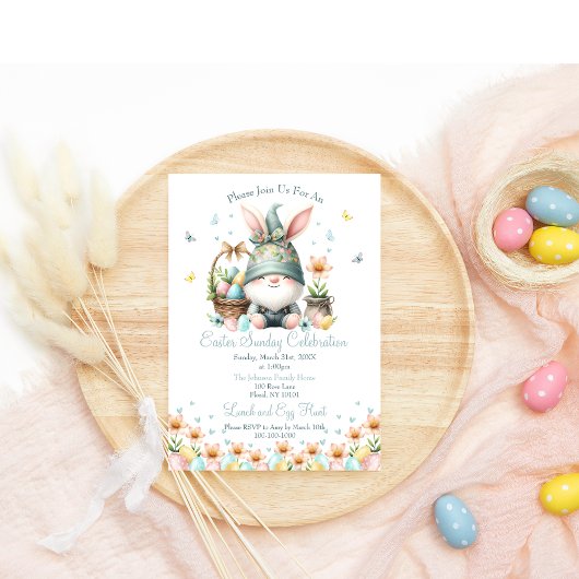 Watercolor Pasen Lieve Kabouter Feestviering Kaart