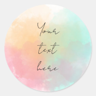 Watercolor Pastel Baby Borrel, Verjaardag Ronde Sticker