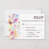 Watercolor Pastel Bloemen | Keuze Menu RSVP Kaart (Voorkant)