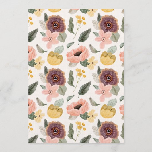 Watercolor Pastel Bloemendessin Naadloos Patroon | Kaart (Voorkant)