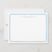 Watercolor pastel blue Scalloped Nursery Note Card Aankondiging (Voorkant)