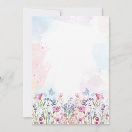 Watercolor Pastel Butterfly Birthday Invitation Kaart (Achterkant)