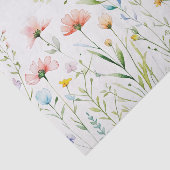 Watercolor Pastel Color Wildflowers Nature  Tissuepapier (Detail)