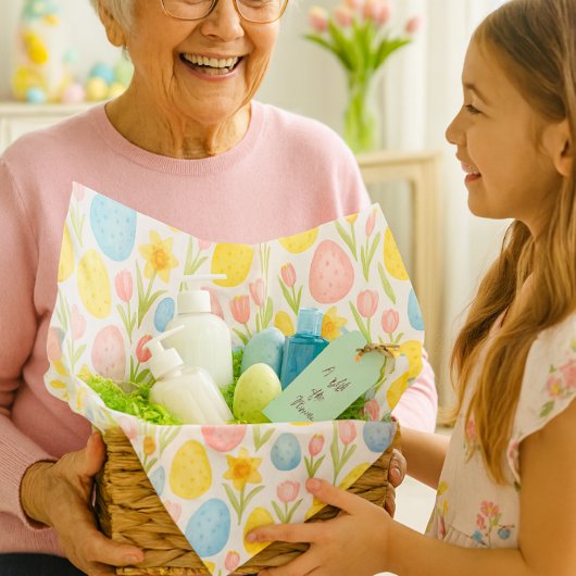 Watercolor Pastel Easter Eggs Tulip Pattern  Tissuepapier