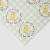 Watercolor Pastel Easter Wreath And Baby Chick Tissuepapier (Detail)