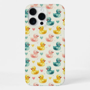 Watercolor Pastel Eend Patroon Baby Bijtring Met H iPhone 16 Pro Max Hoesje