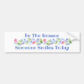 Watercolor Pastel Floral BE THE REASON SMILE Bumpersticker (Voorkant)