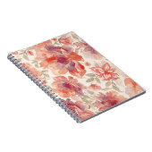 Watercolor Pastel Flowers Light Orange Notitieboek (Rechterzijde)