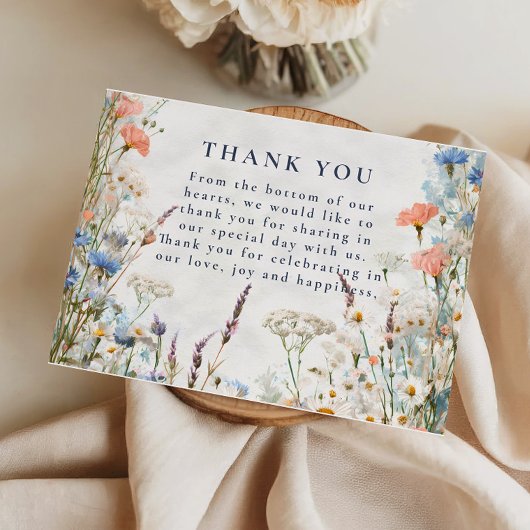 Watercolor Pastel Garden Wedding Bedankkaart