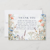 Watercolor Pastel Garden Wedding Bedankkaart (Voorkant)