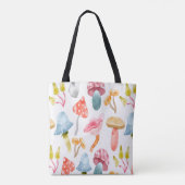 Watercolor Pastel Paddenstoelen Tote Bag (Achterkant)