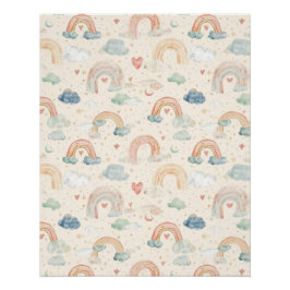 Watercolor Pastel Rainbow Nursery Art Perfect Poster