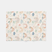 Watercolor Pastel Rainbow Nursery Throw Blanket Fleece Deken (Voorkant (Horizontaal))