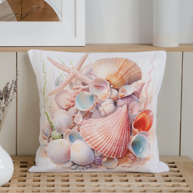 Watercolor Pastel Schelpen Kussen (Creator heeft geüpload)