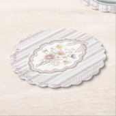    Watercolor pastel wildflower bow lace baby show Kartonnen Onderzetters (Gekanteld)